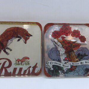 2 Fox Coasters/ Burial Beer Company/ Asheville NC